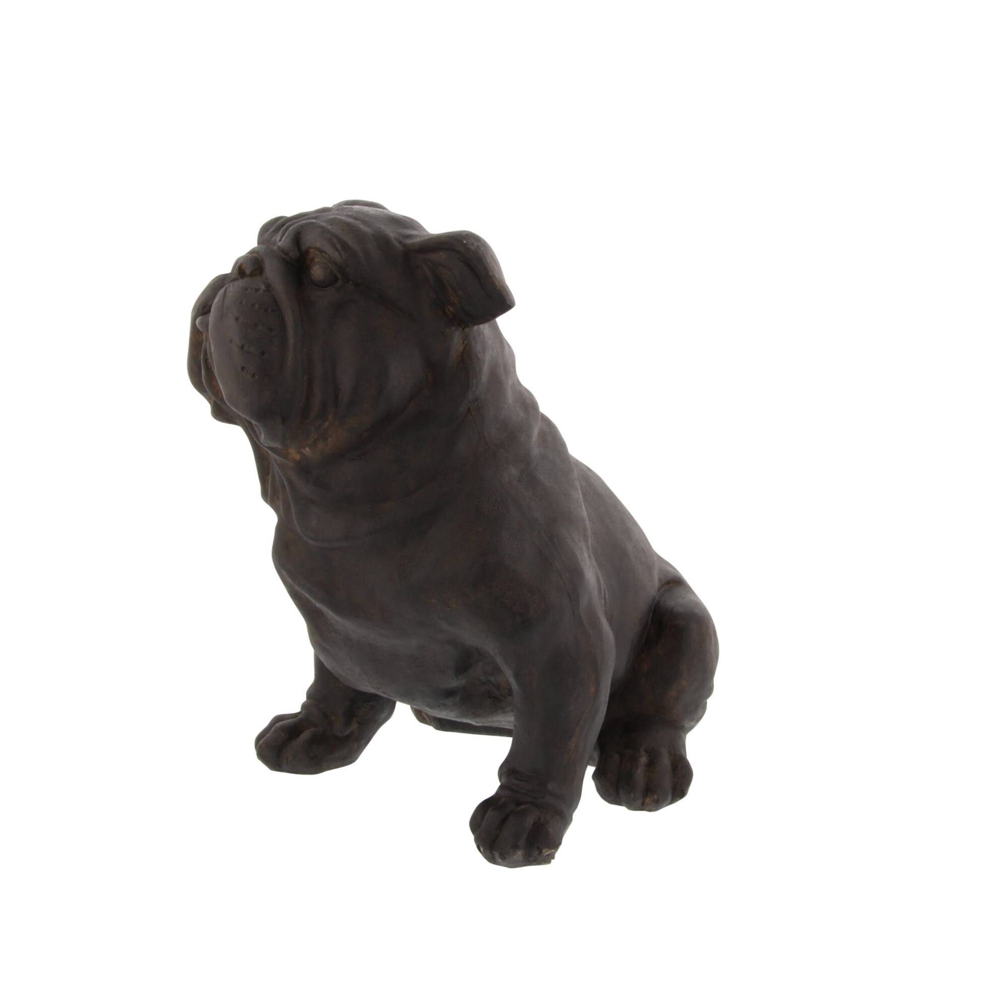 17" Black Traditional Dog Sculpture